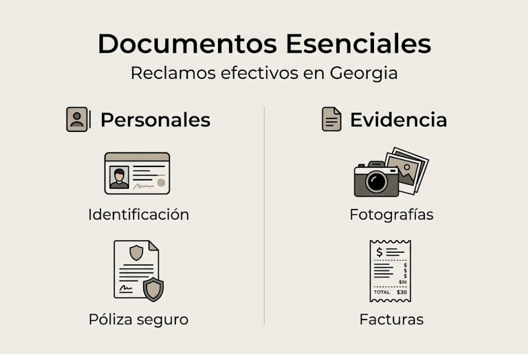 Infografía: ¿Qué documentos necesitas para presentar un reclamo de seguro en Georgia?