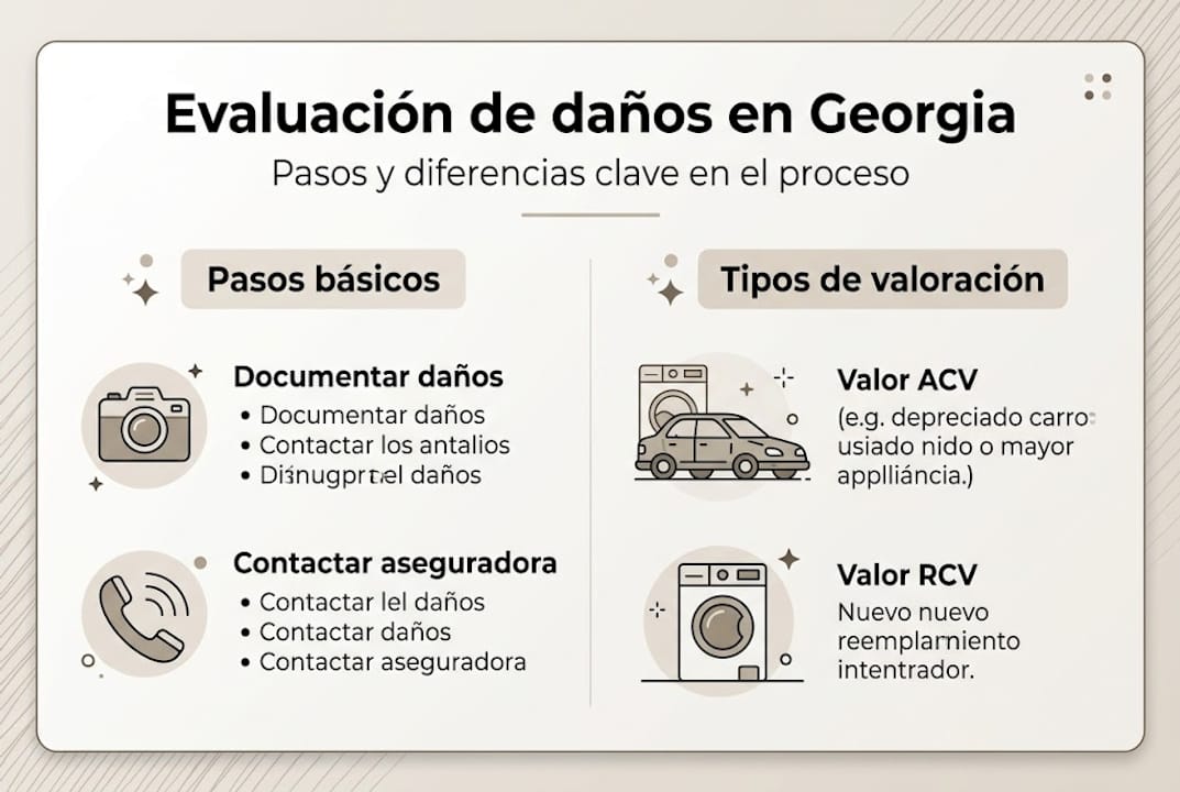 Infografía sobre los pasos esenciales para evaluar daños