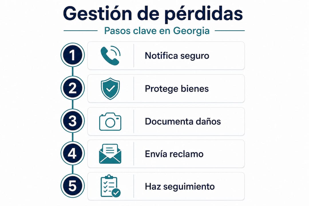 Infografía con los pasos esenciales para reclamar tus pérdidas