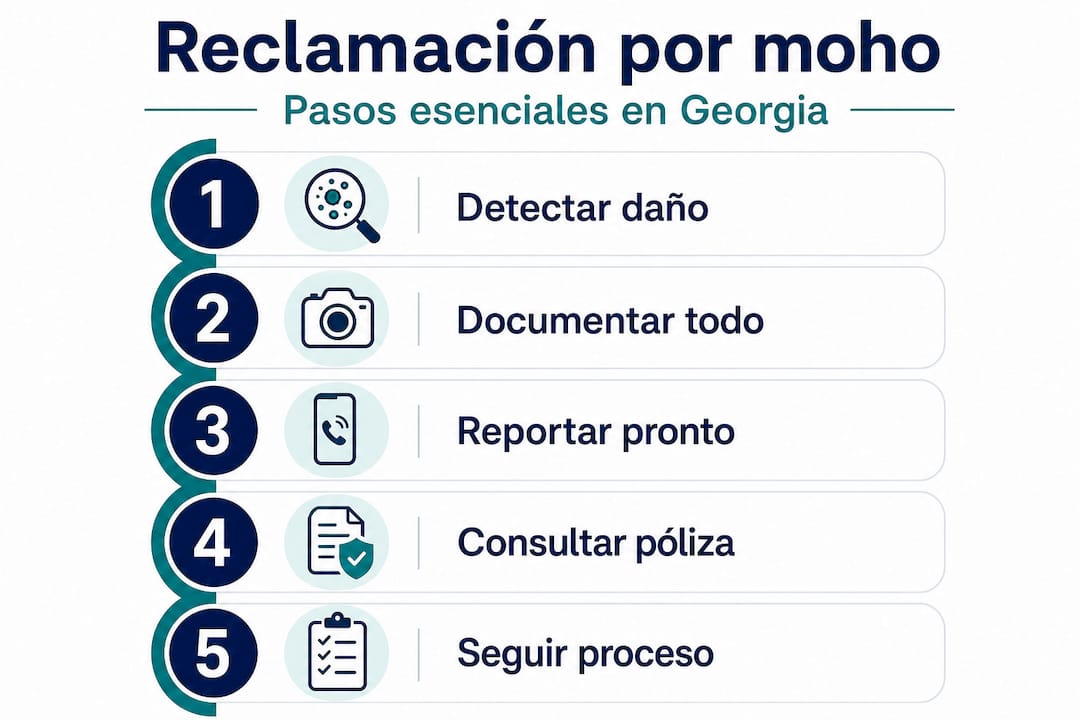 Infografía: ¿Cómo realizar un reclamo por problemas de moho en Georgia? Paso a paso
