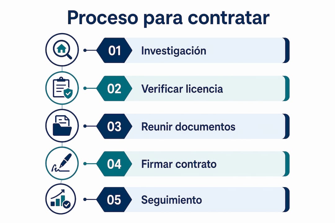 Infografía: Guía completa para contratar a un ajustador público, paso a paso
