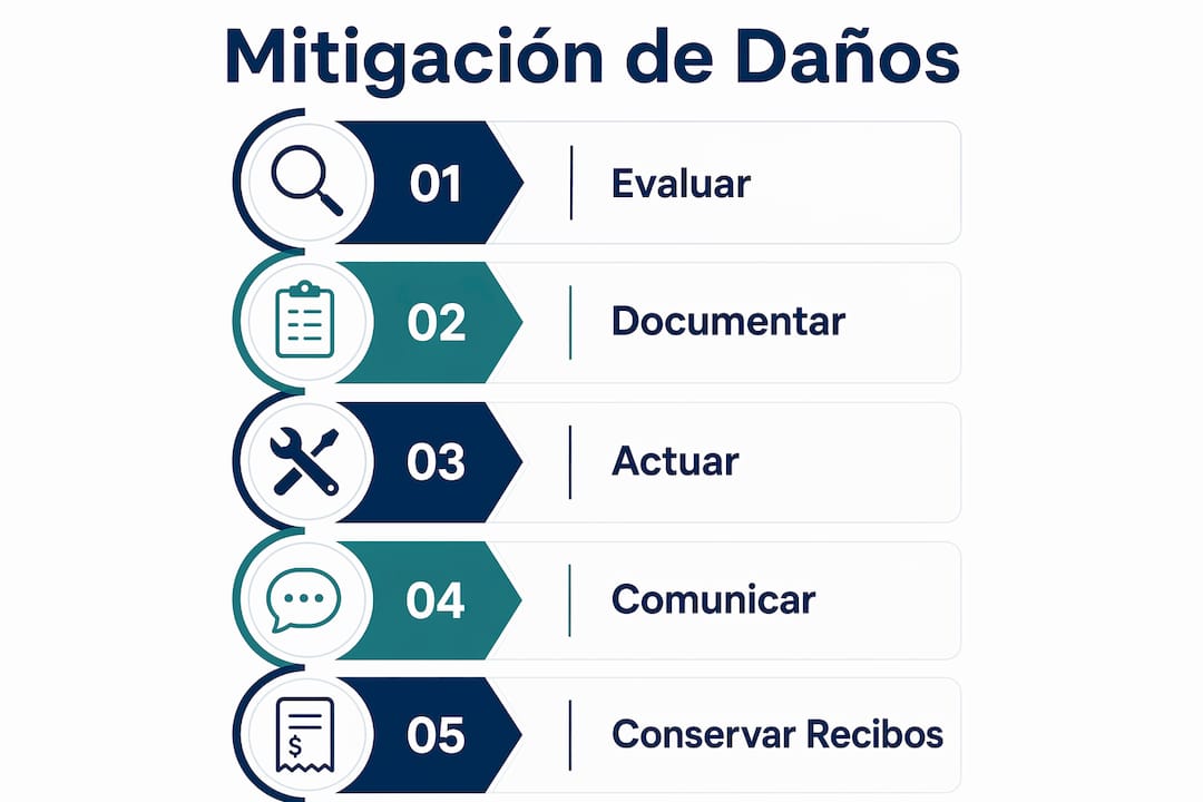 Infografía con recomendaciones esenciales para reducir el impacto de siniestros en seguros