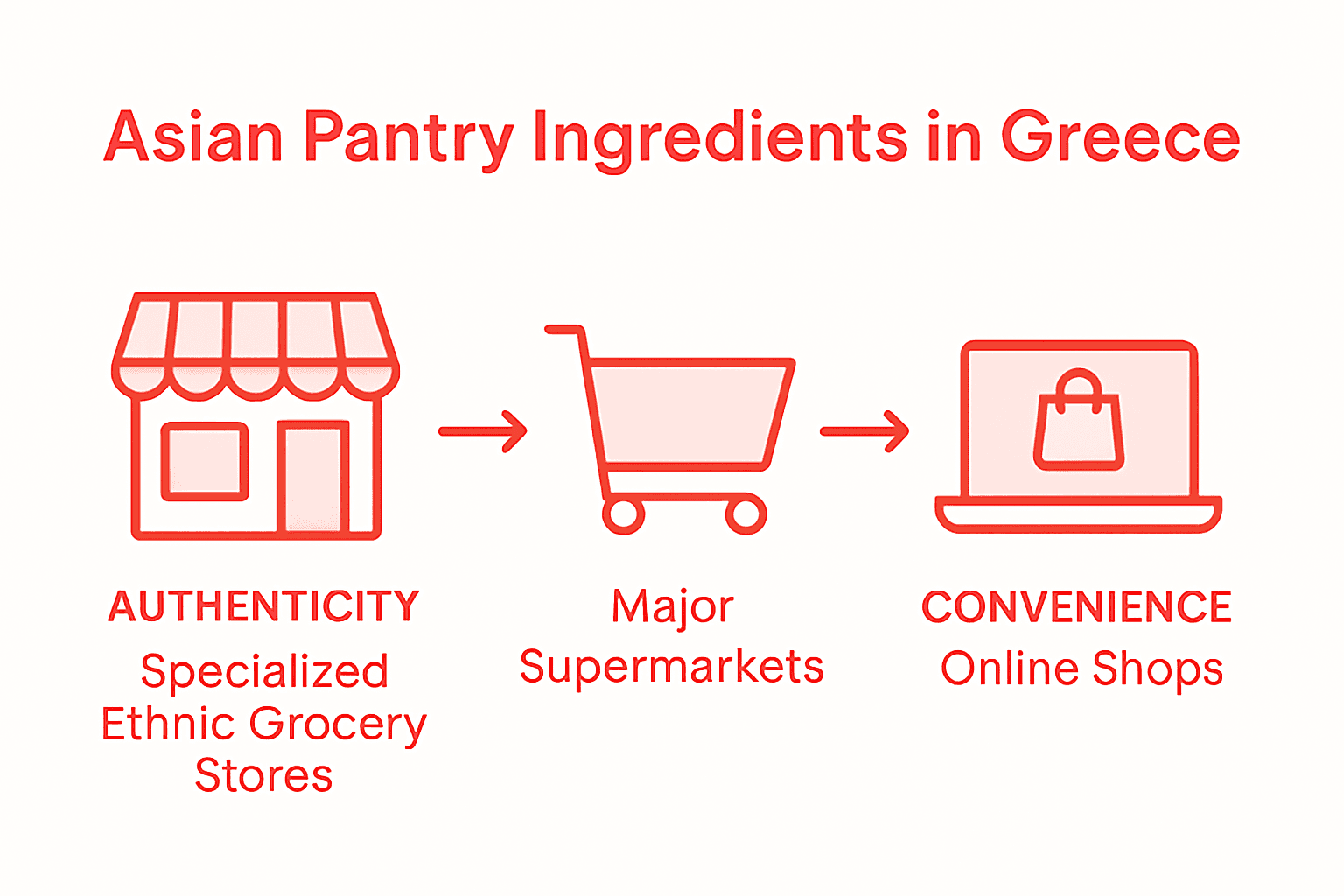 Infographic comparing Asian pantry sourcing channels