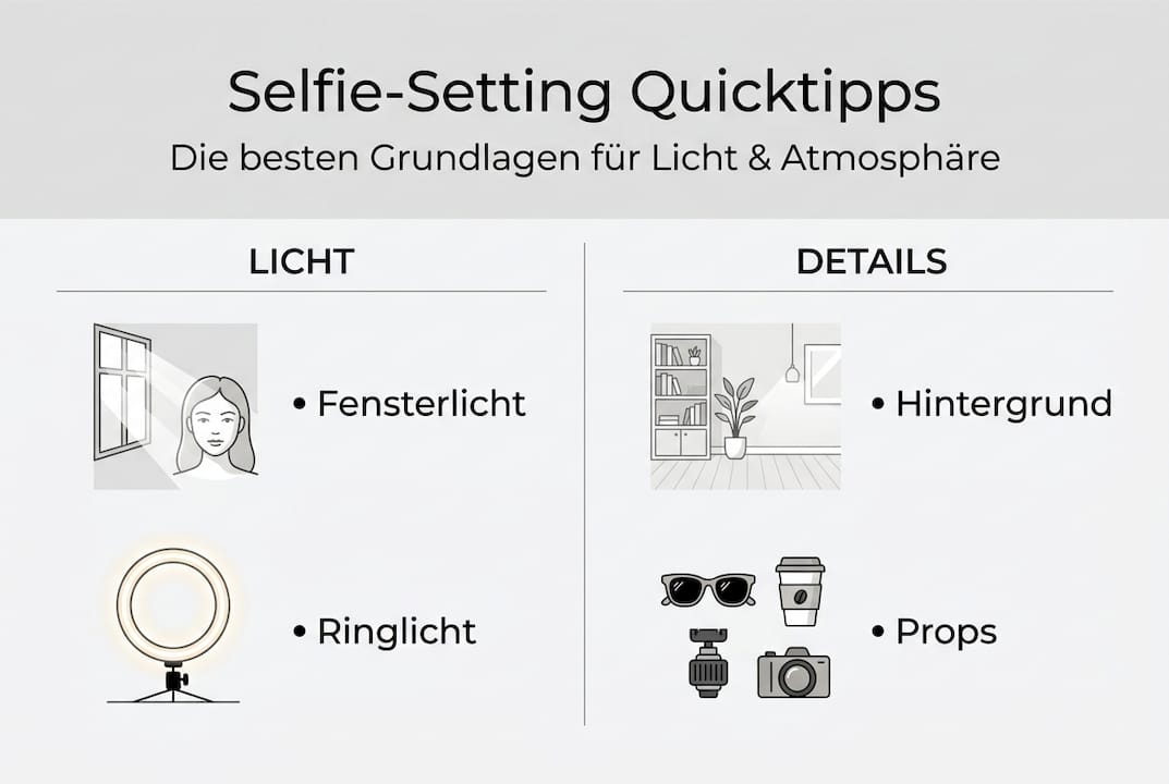 Infografik: So setzt du dich und das Licht fürs perfekte Selfie richtig in Szene