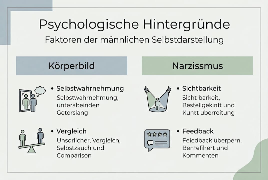 Infografik: Psychologische Hintergründe männlicher Selbstinszenierung