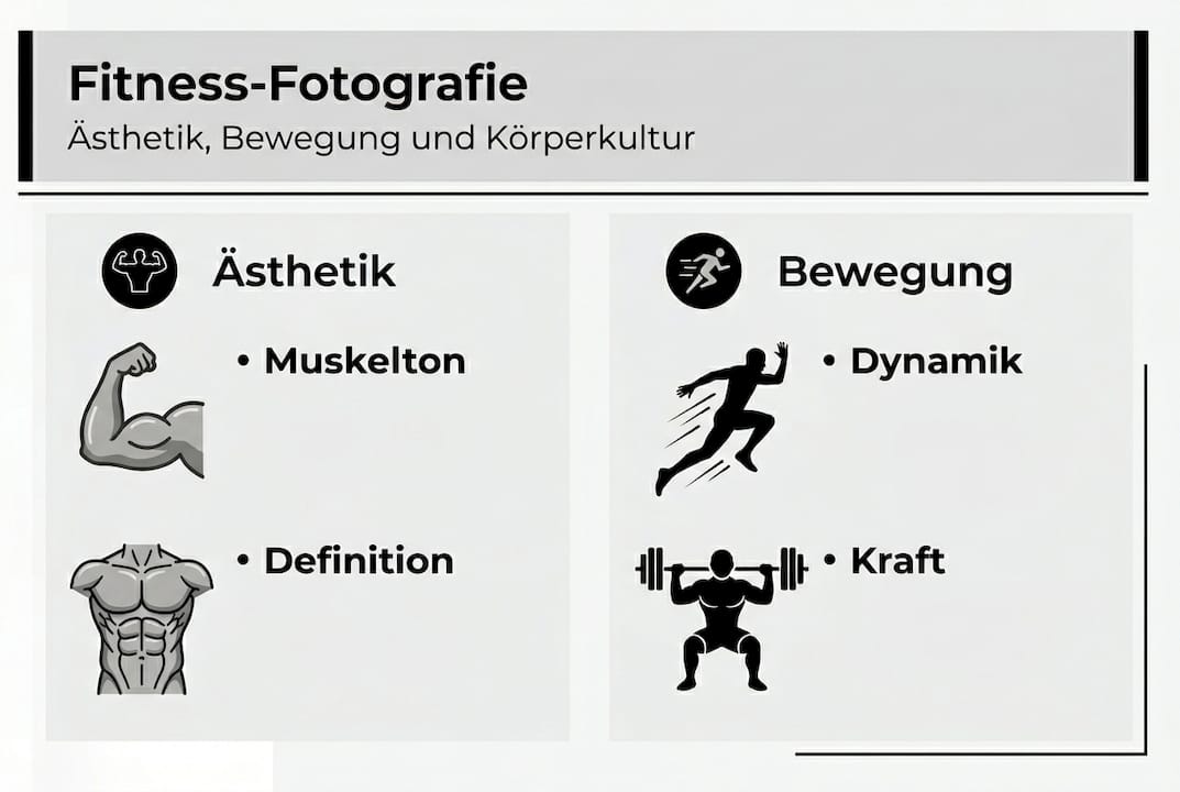 Infografik: Die Kunst der Fitness-Fotografie – Ästhetik und Dynamik im Fokus