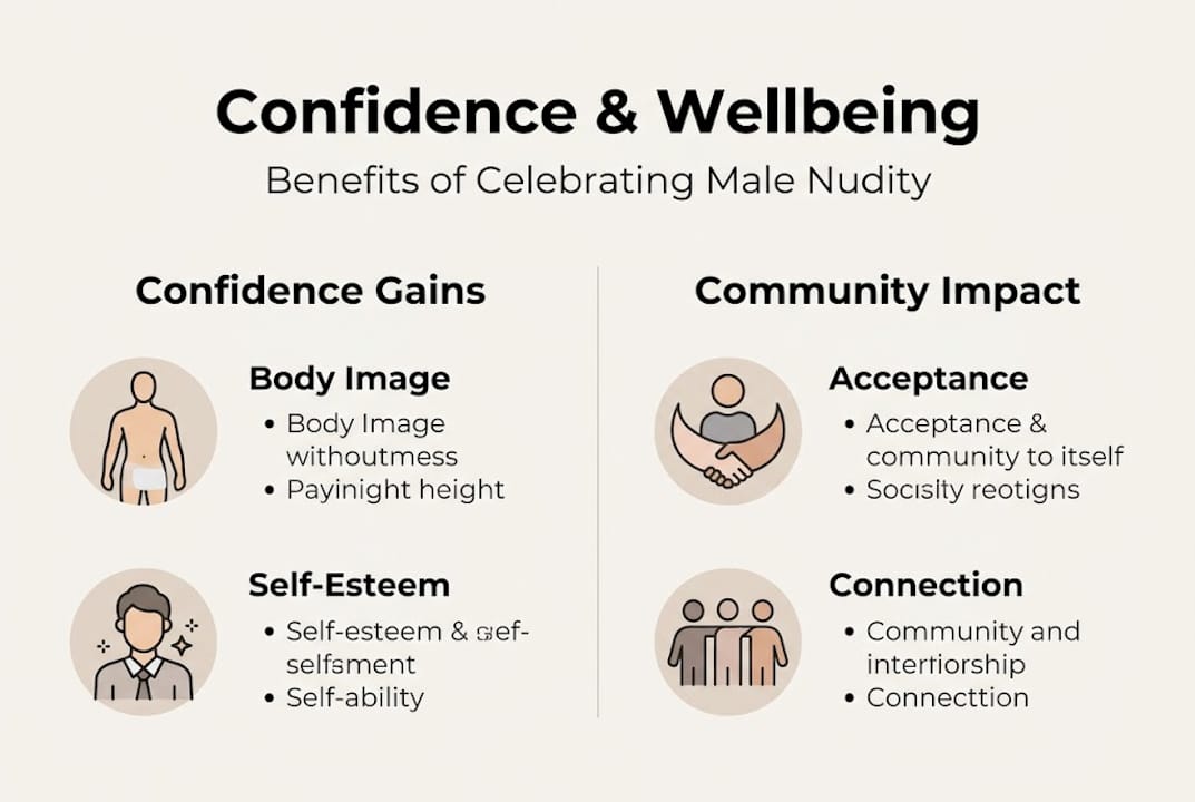 Infographic on benefits of male nudity