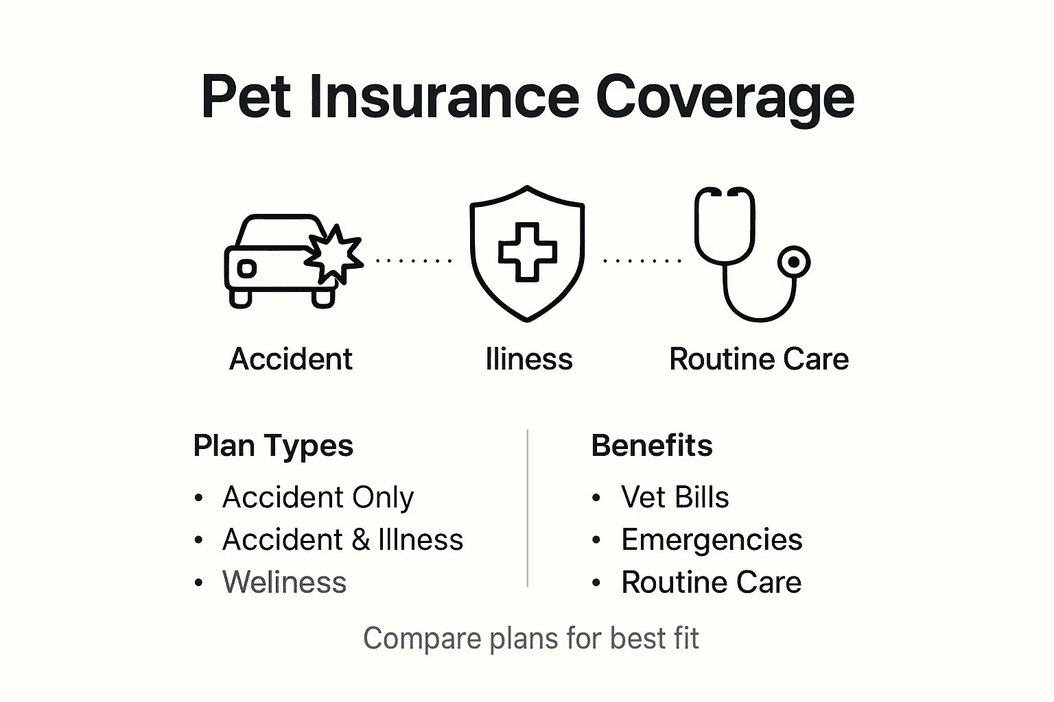 Infographic of pet insurance coverage types