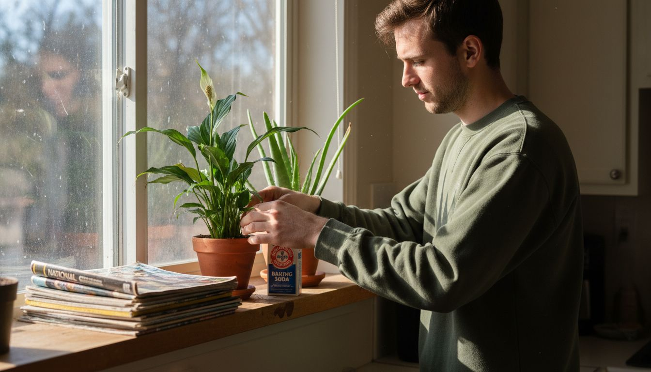 Man using plants for natural odor control