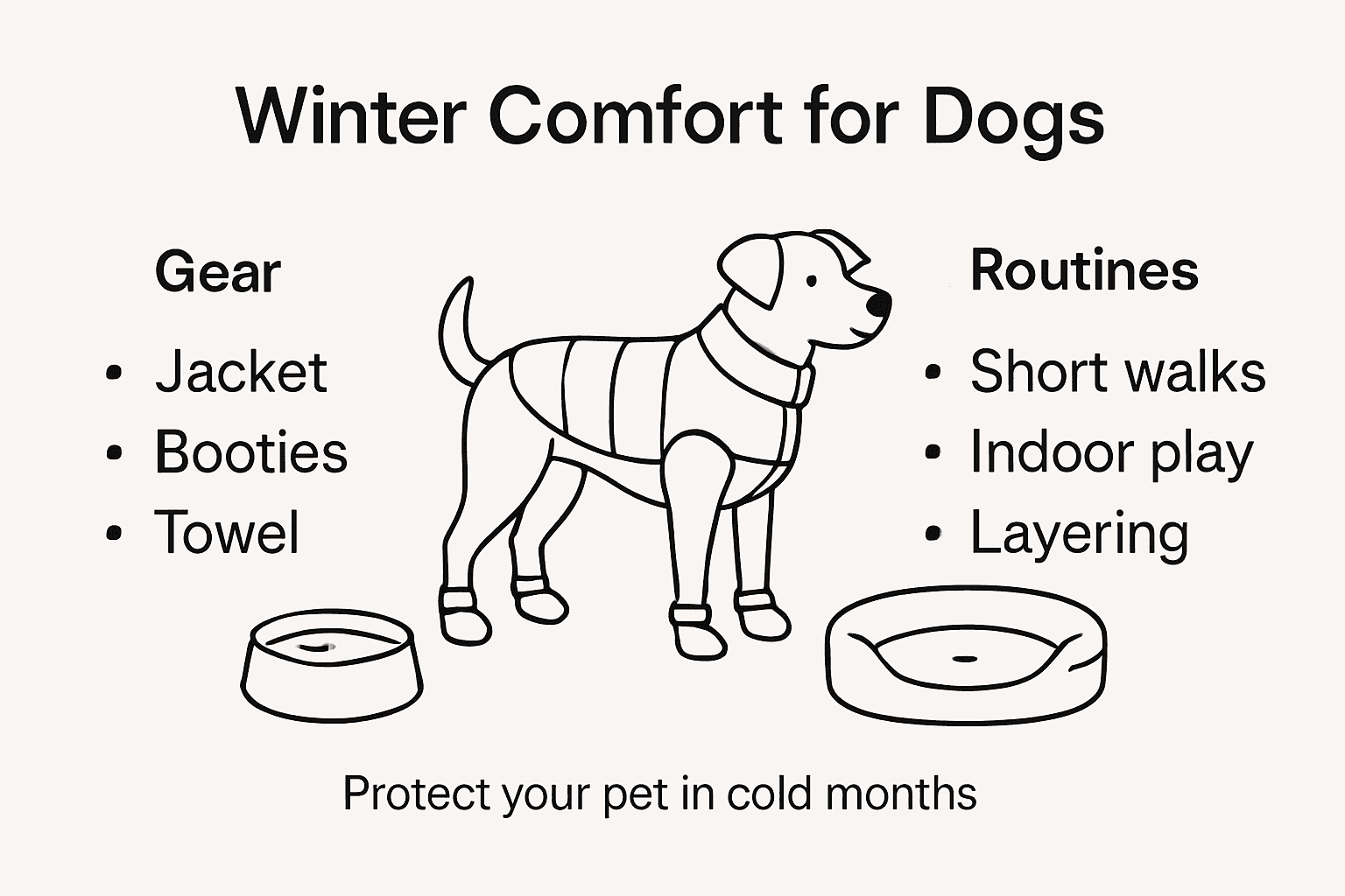 Infographic on dogs’ winter gear and routines