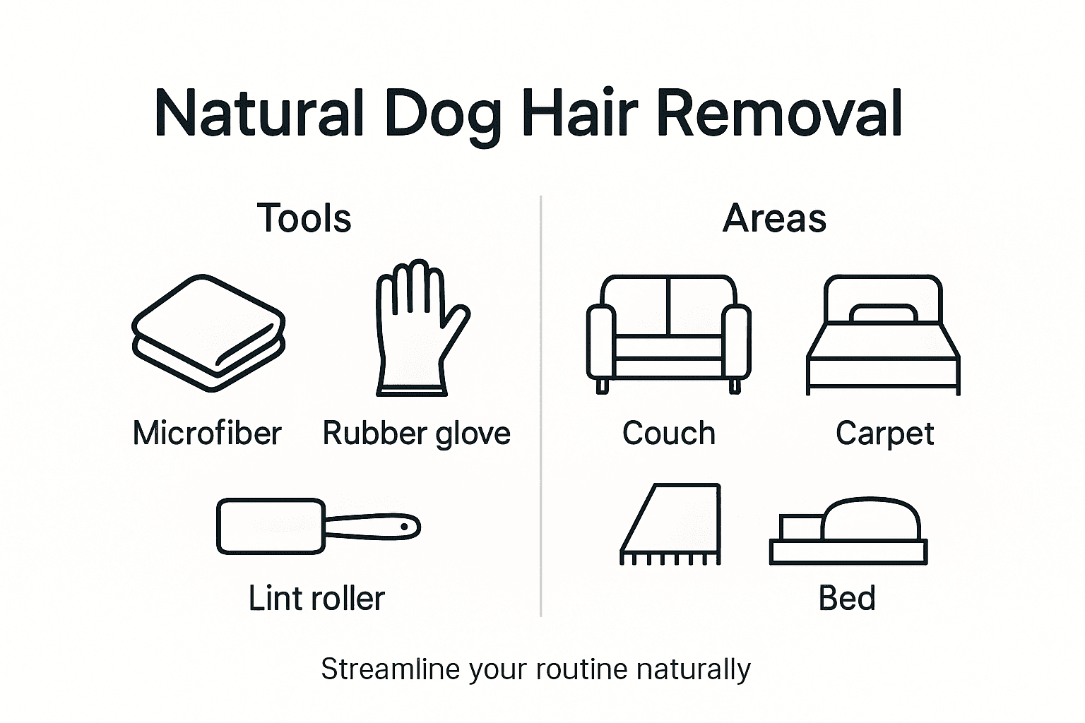 Infographic steps for natural dog hair removal