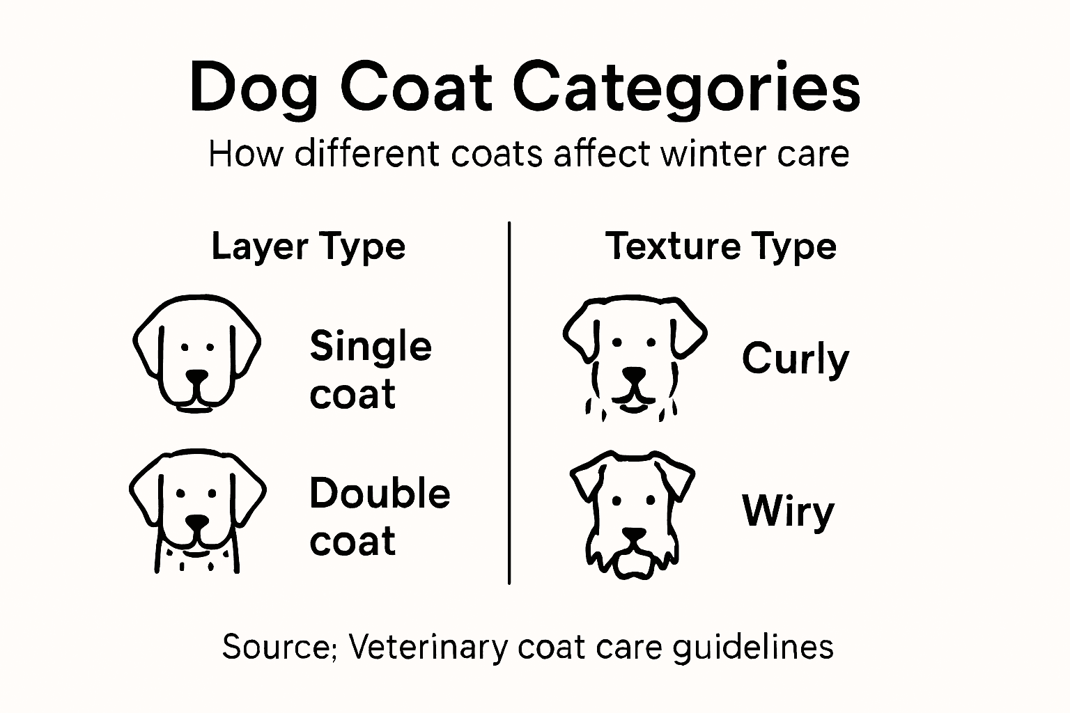 Infographic with dog coat category overview