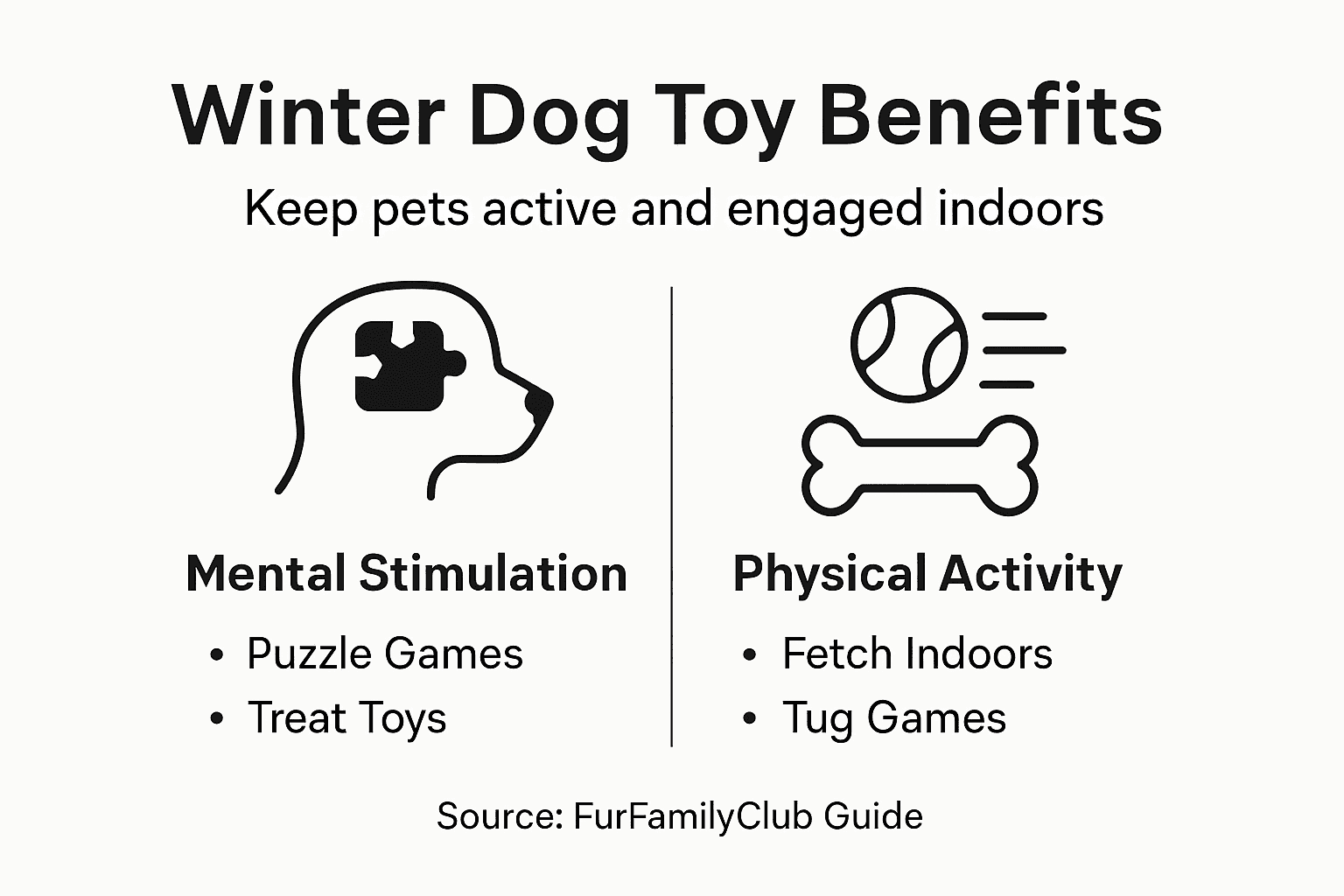 Infographic interactive dog toy winter benefits overview