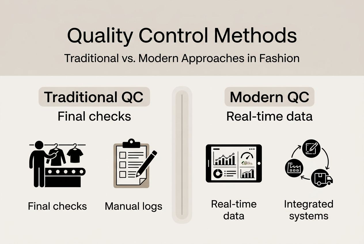 Infographic comparing traditional and modern quality control