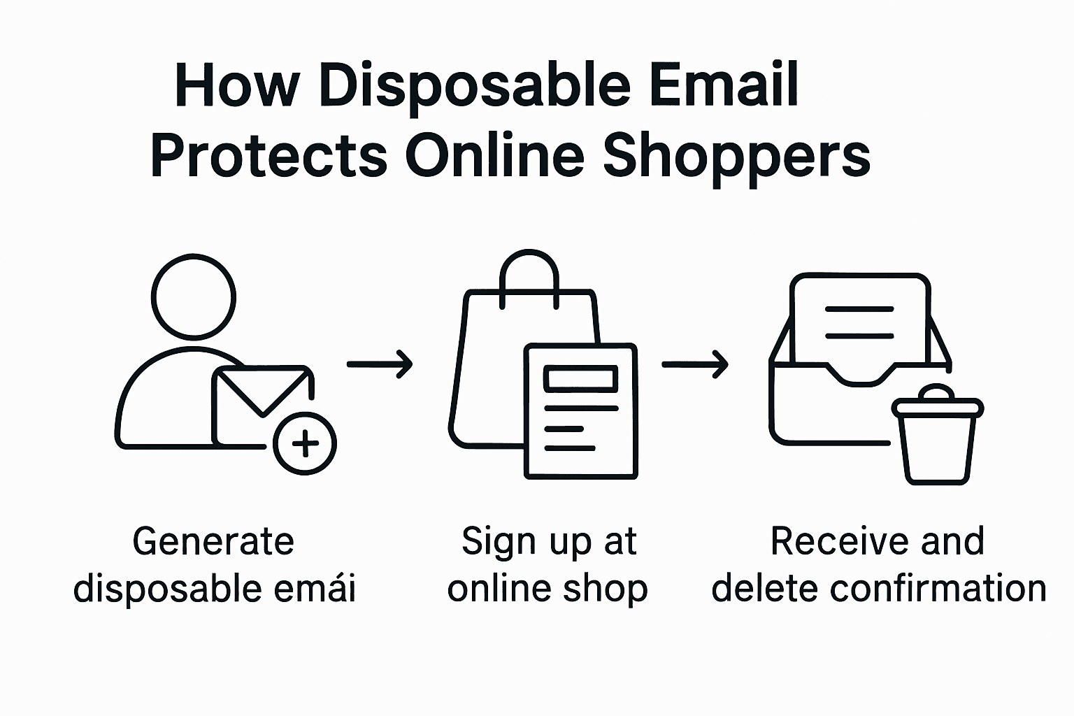 Infographic process of using disposable emails