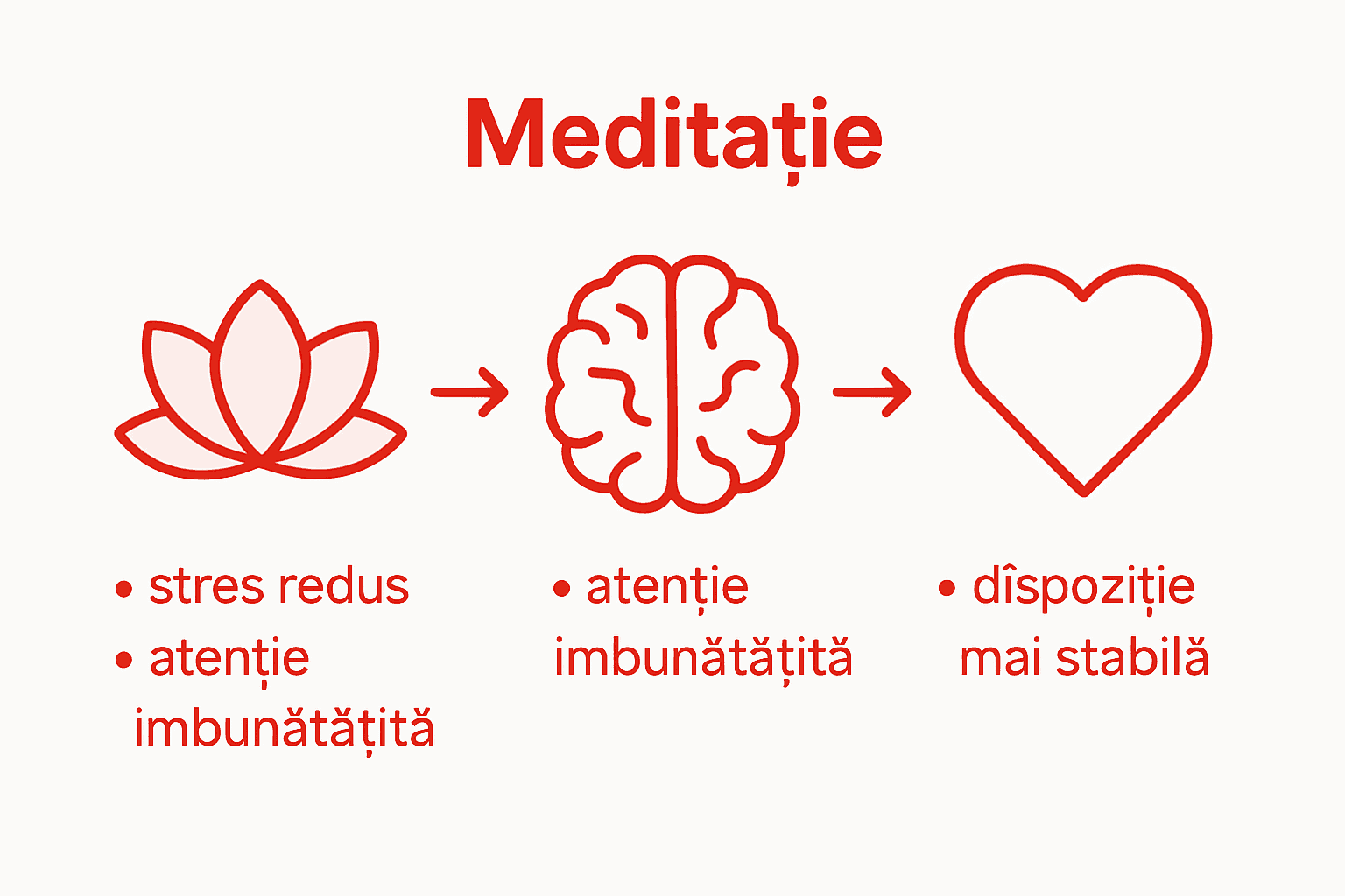 Infografic: Cum influențează meditația creierul și starea emoțională