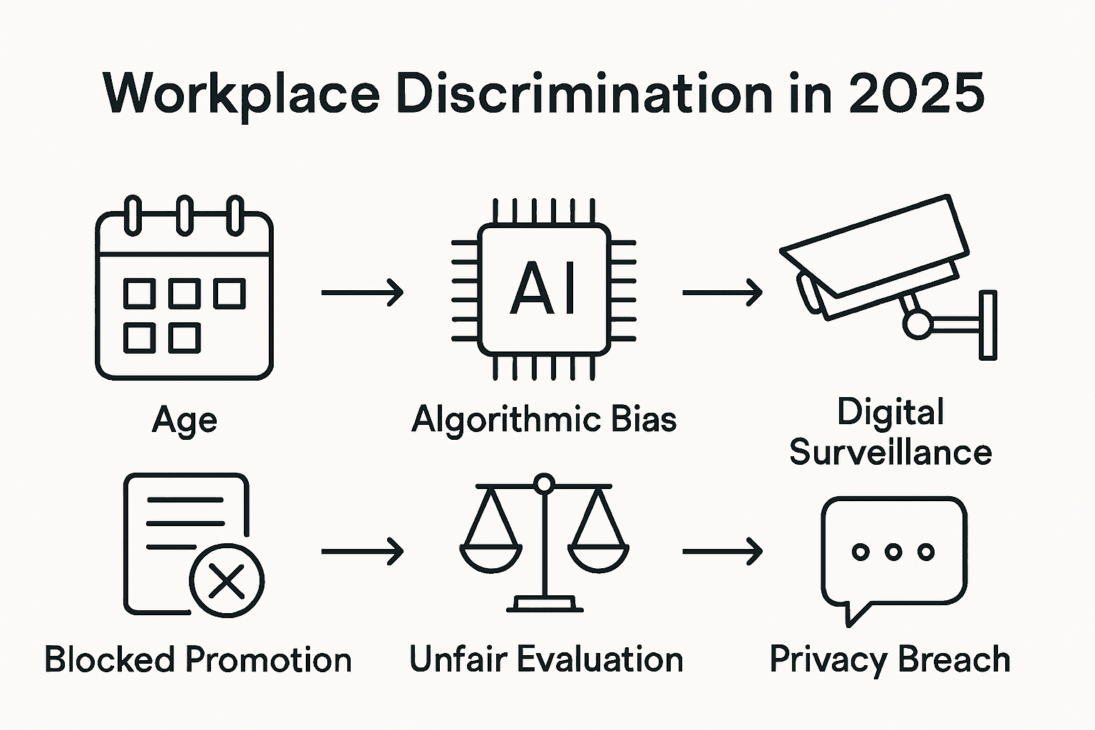 Infographic showing three discrimination types