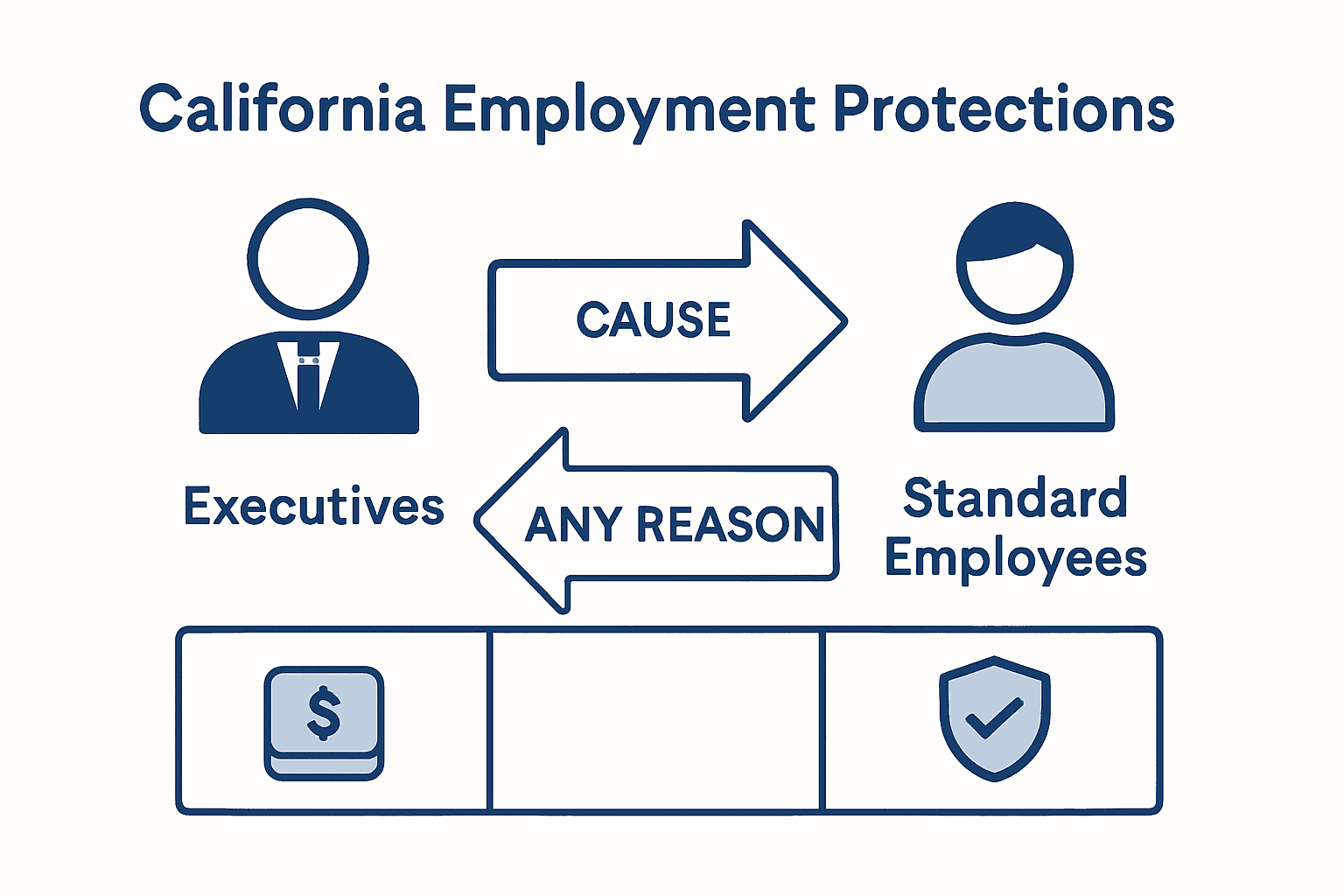 California executive versus employee protections infographic