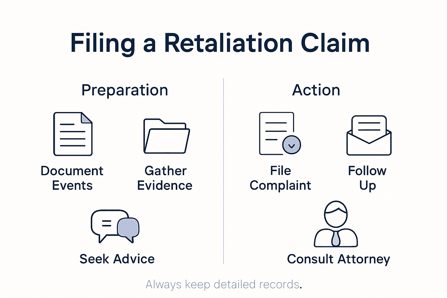 Infographic on steps for a Hollywood retaliation claim
