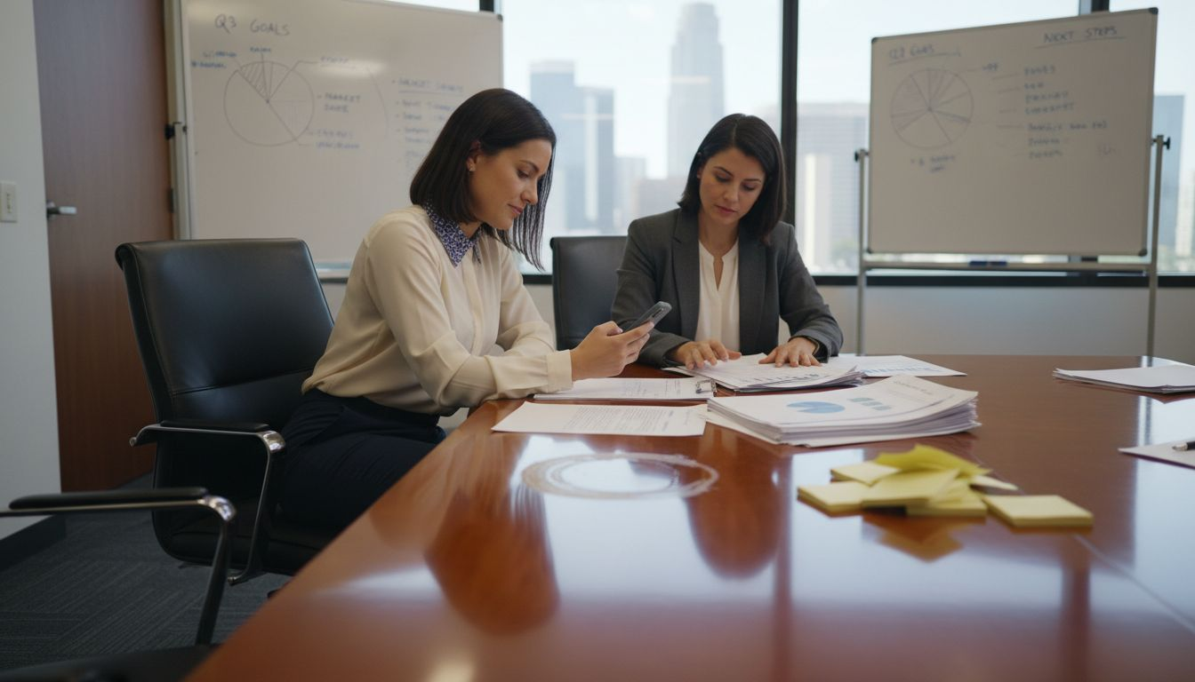 Women facing workplace barriers in boardroom