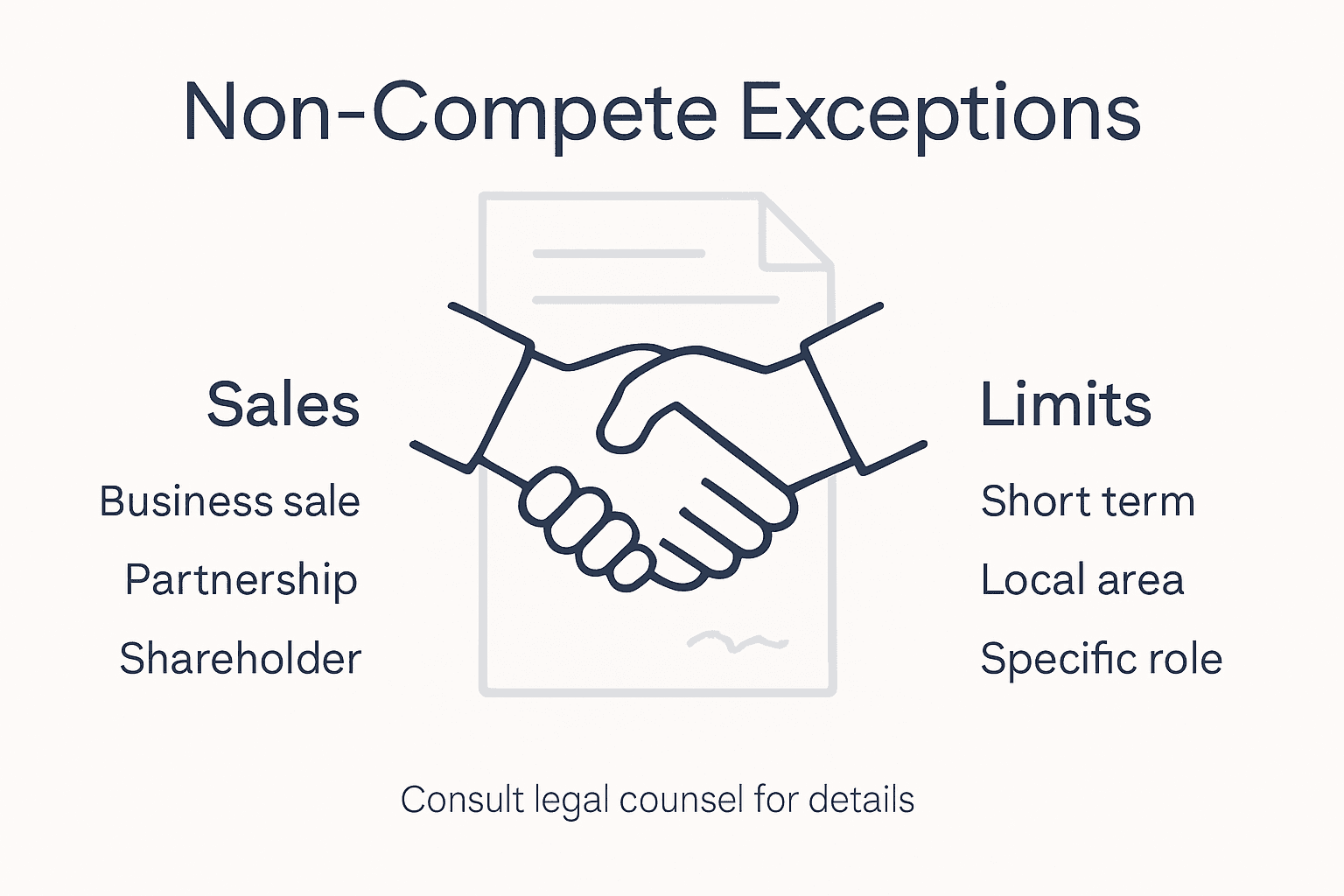 Infographic on non-compete agreement exceptions