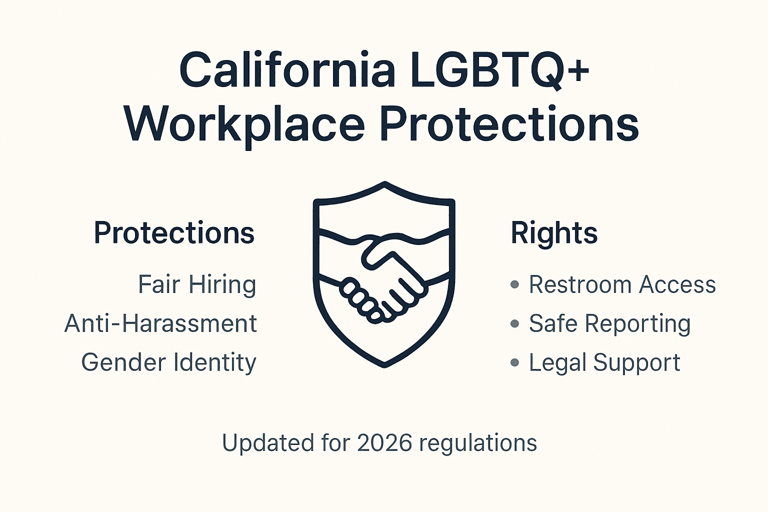 Infographic showing LGBTQ+ workplace rights and laws