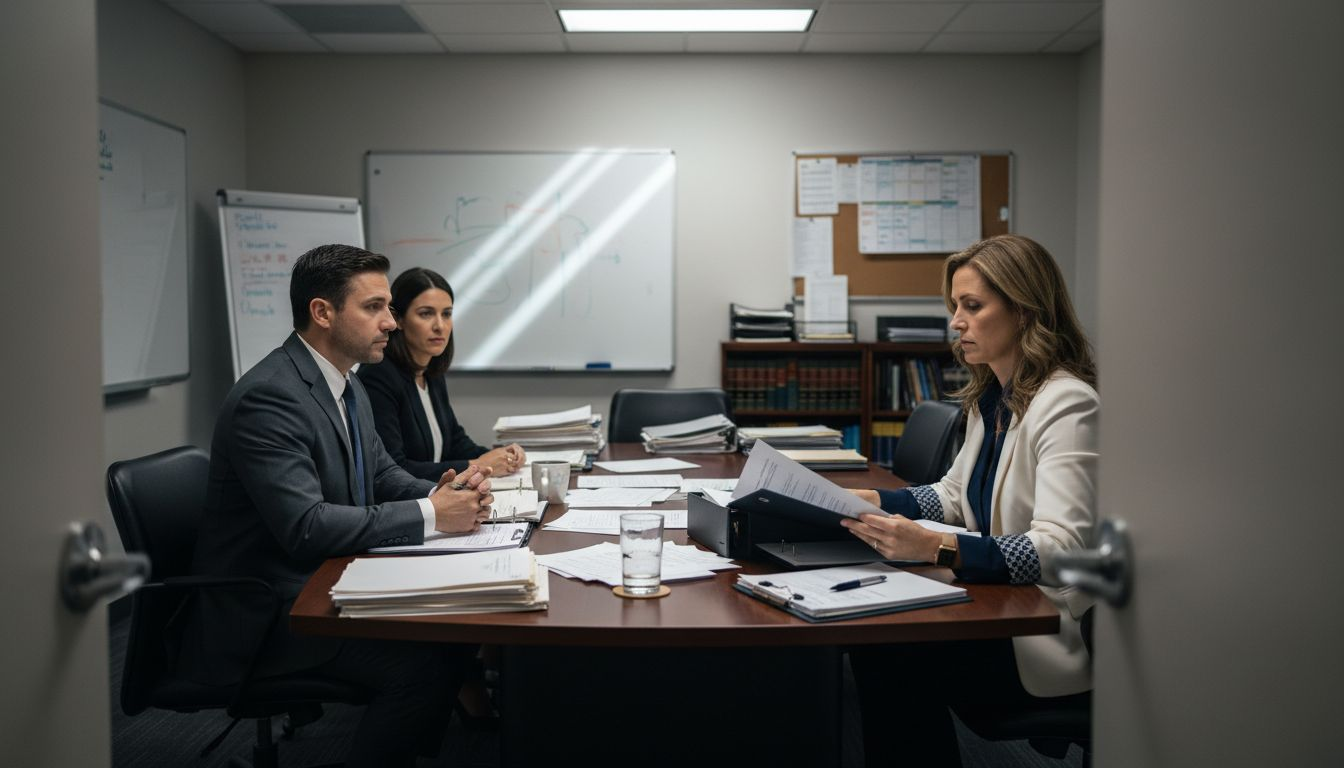 Lawyers and executive discuss severance package