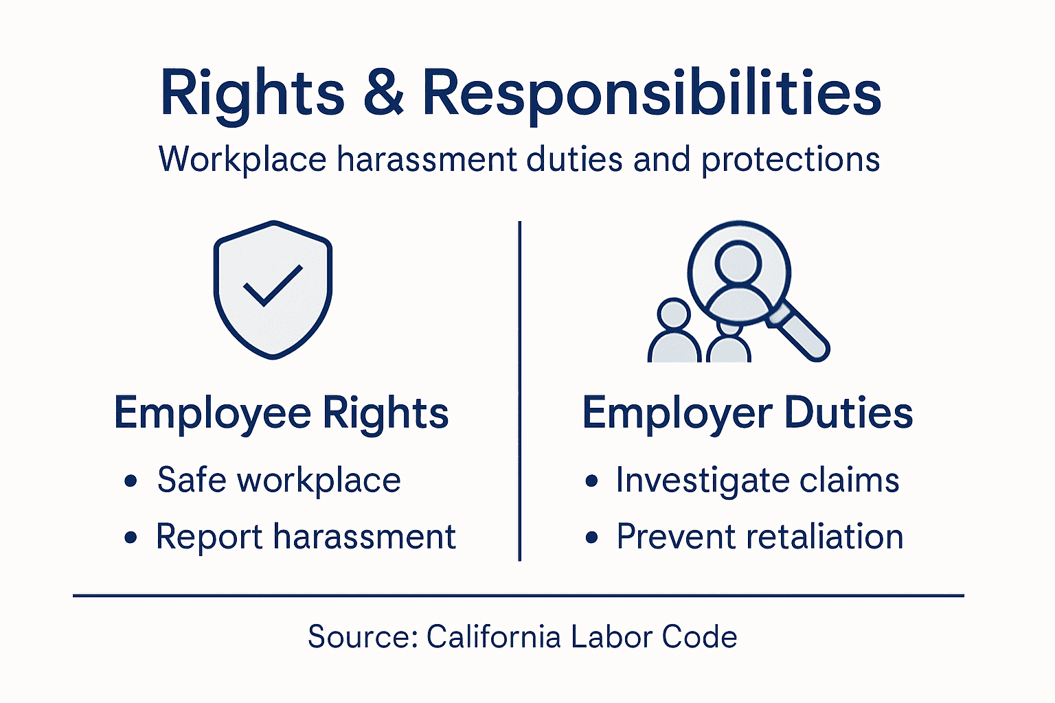 Infographic on employee rights and employer duties