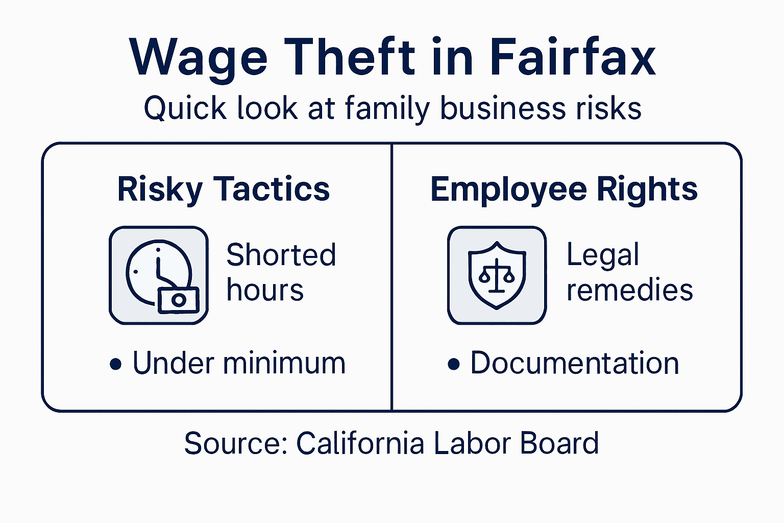 Infographic wage theft risks and employee rights