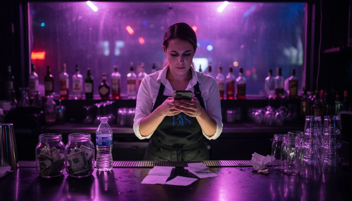 Server documenting discrimination incident behind bar