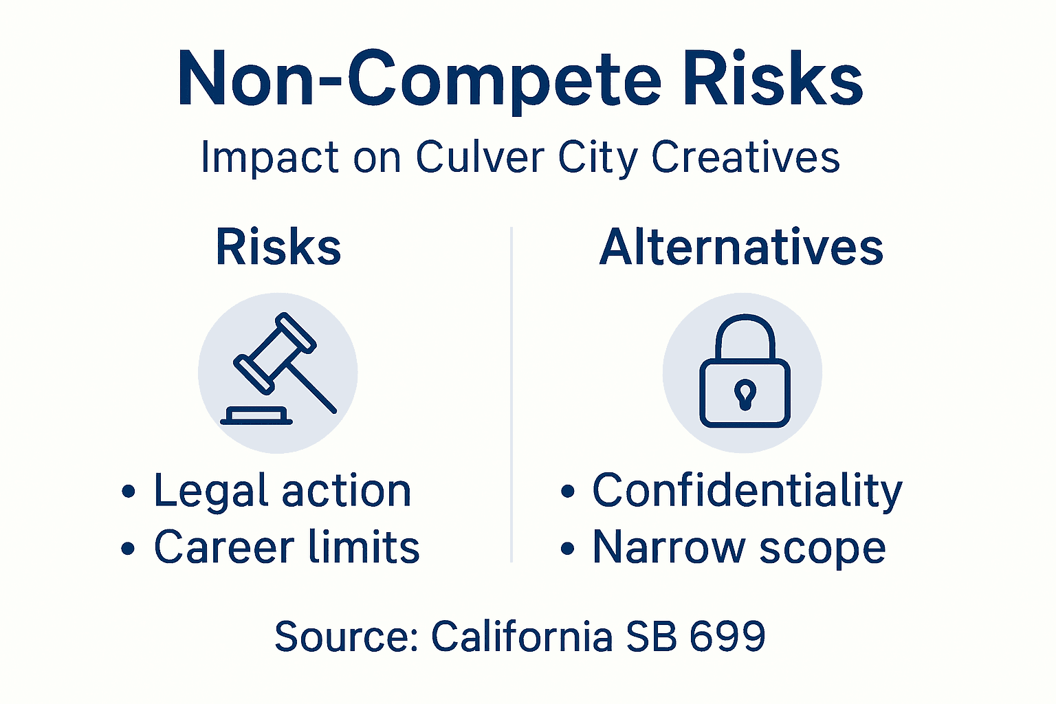 Infographic on non-compete risks and alternatives