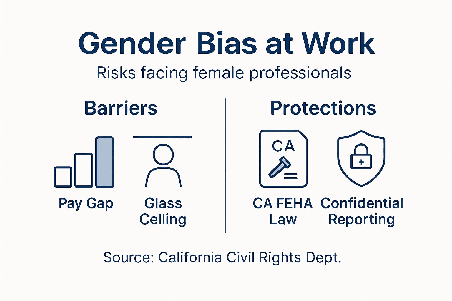 Infographic of gender bias risks and protections