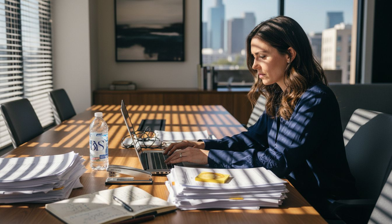 Employee documenting workplace retaliation evidence