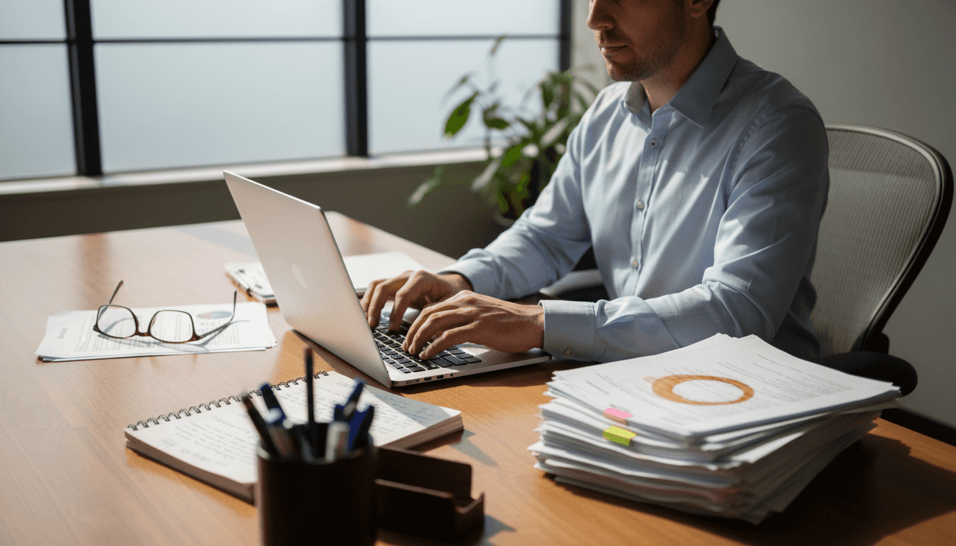 Man documenting workplace accommodation request