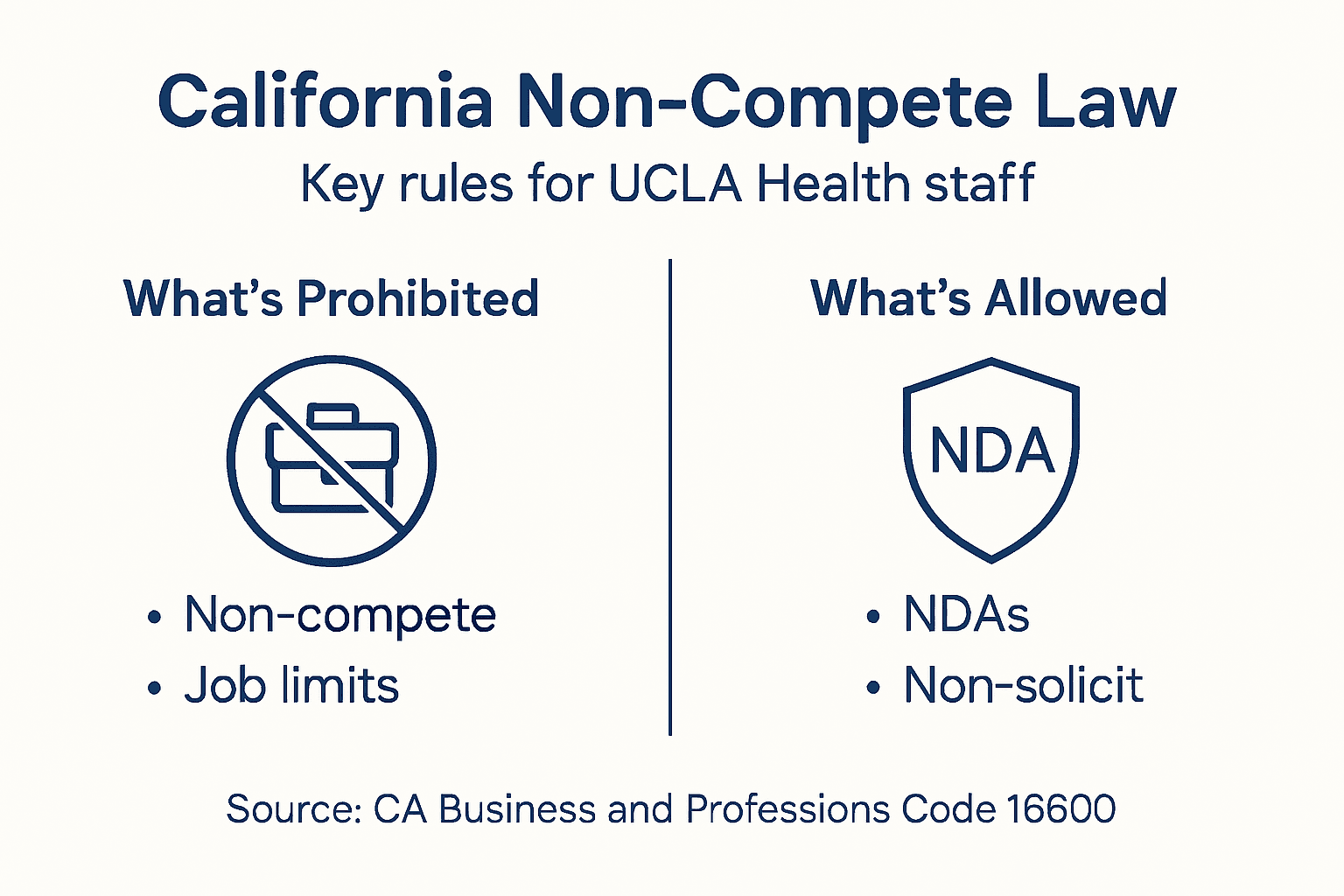 Infographic explaining California non-compete agreement law