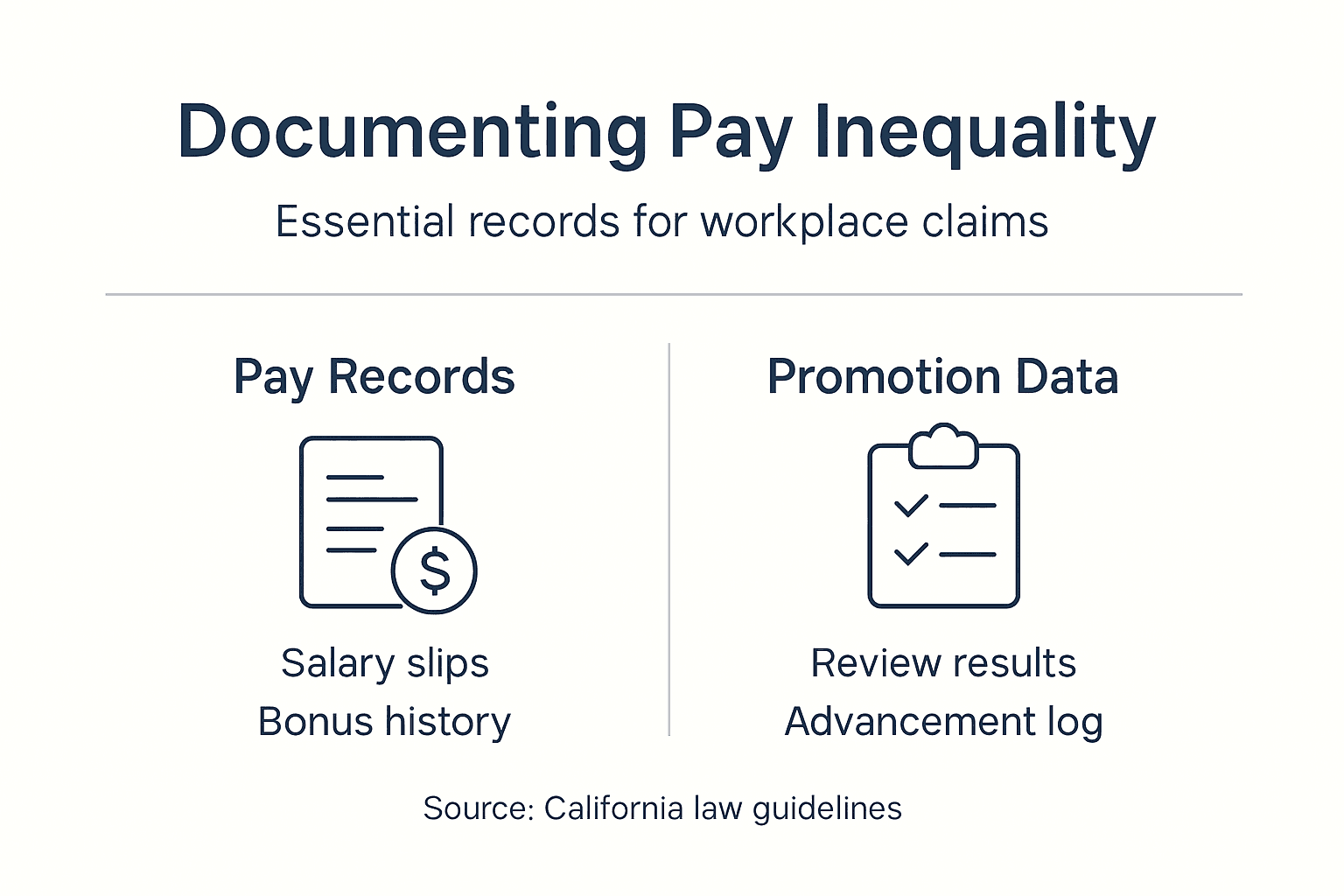 Infographic showing pay gap documentation steps