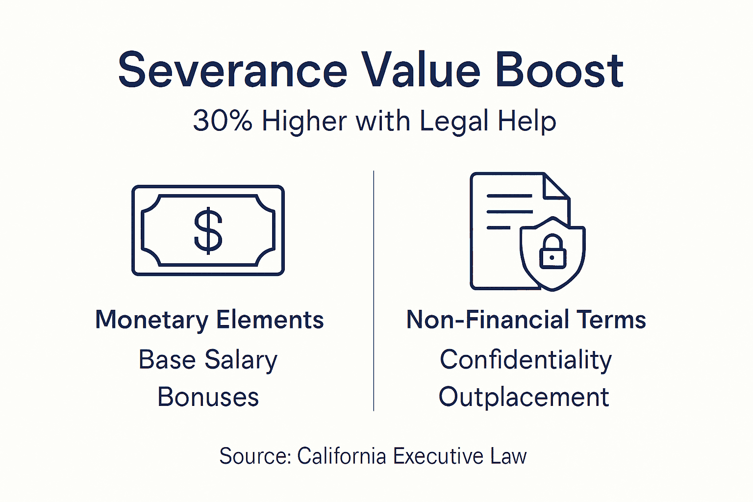 Infographic comparing severance value with legal help