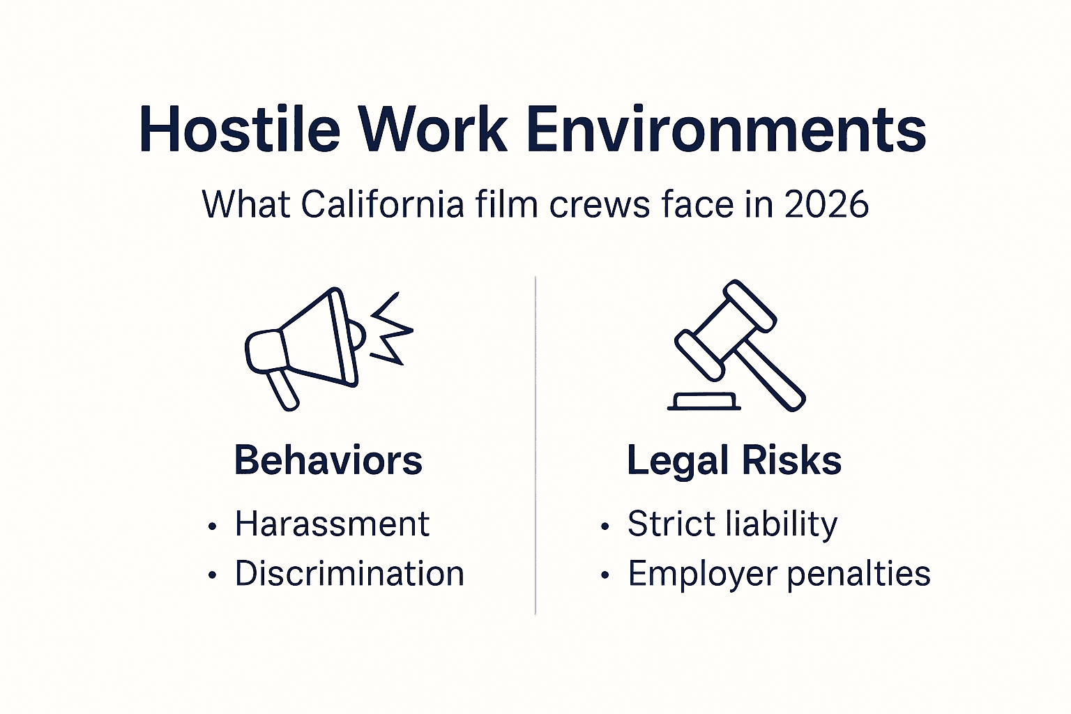 Infographic hostile work environment film sets