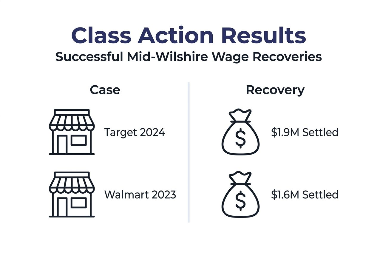 Infographic with Mid-Wilshire class action results