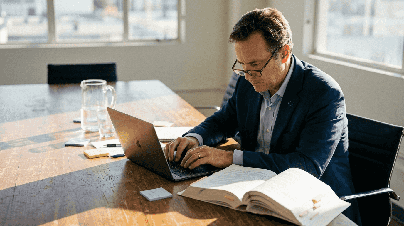 Attorney reviewing wrongful termination lawsuit