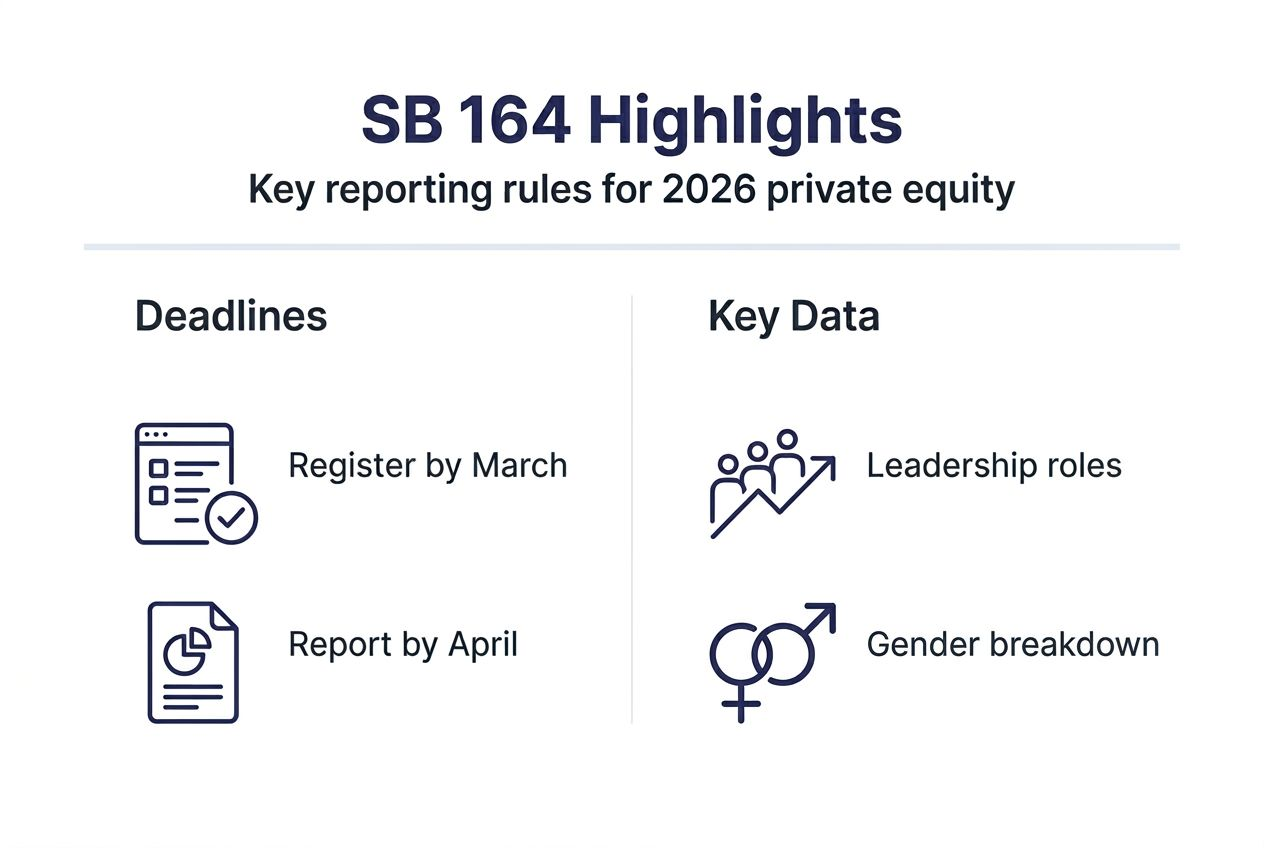 Infographic summarizing SB 164 private equity rules