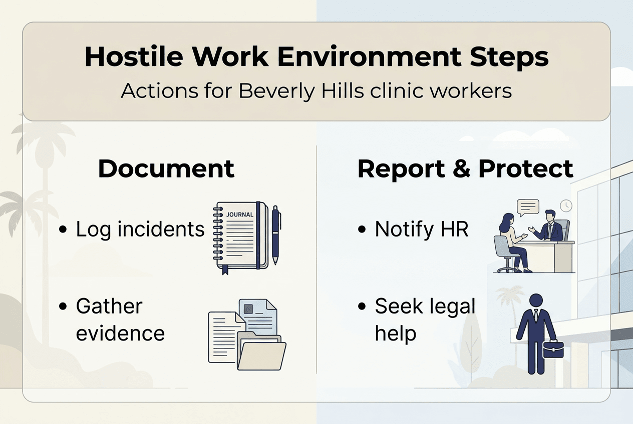 Infographic showing key action steps for staff