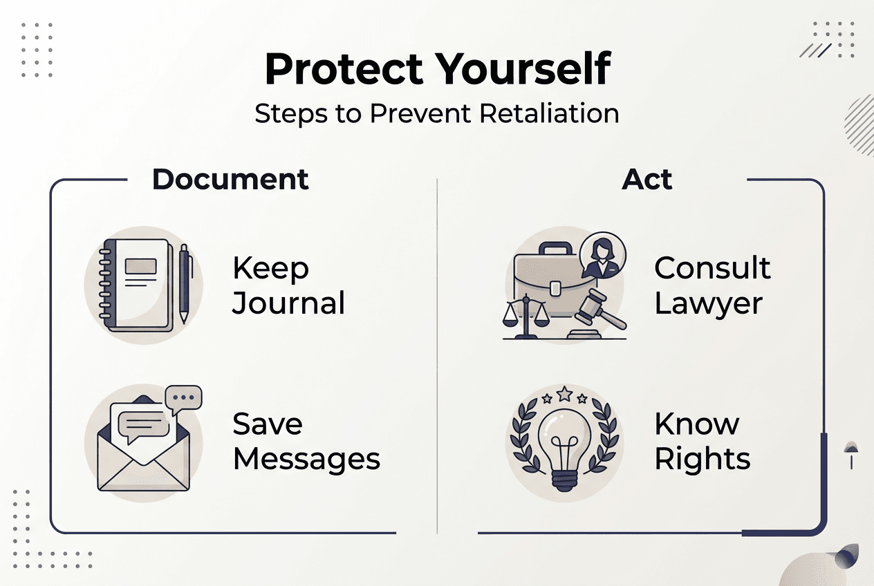 Infographic steps to prevent workplace retaliation