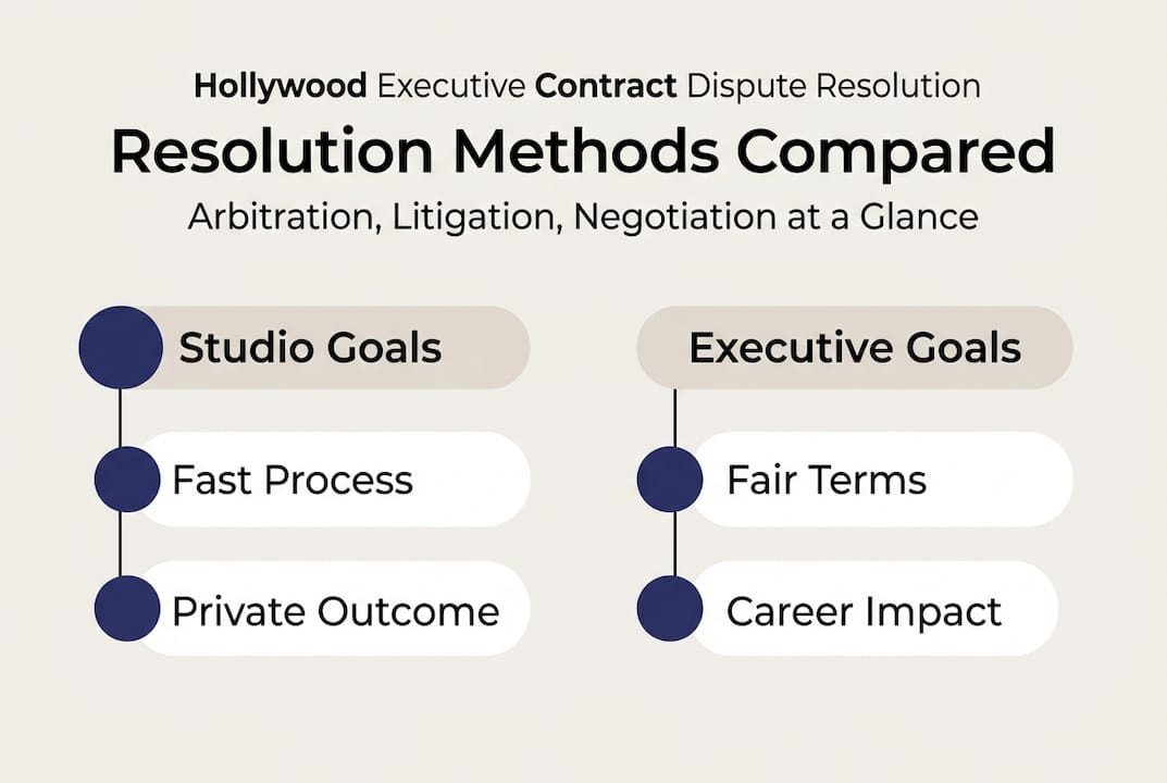 Infographic comparing contract dispute solutions