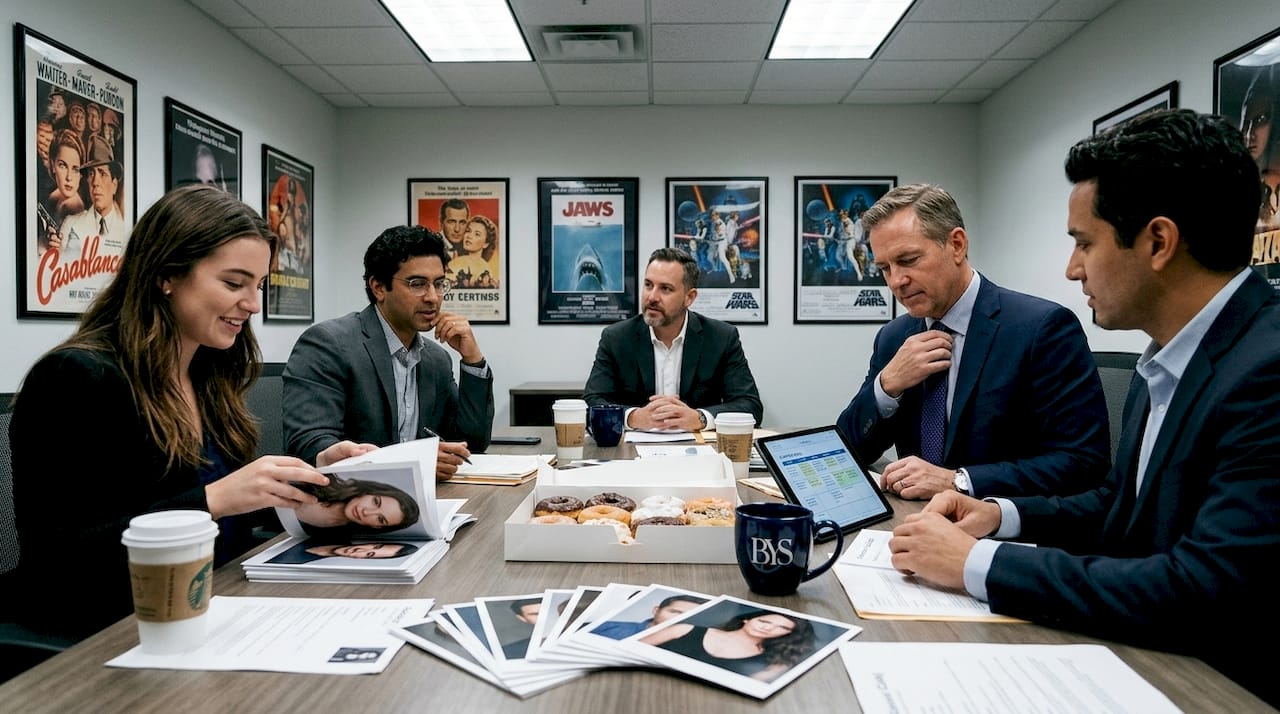 Talent agents meeting, showing gender mix