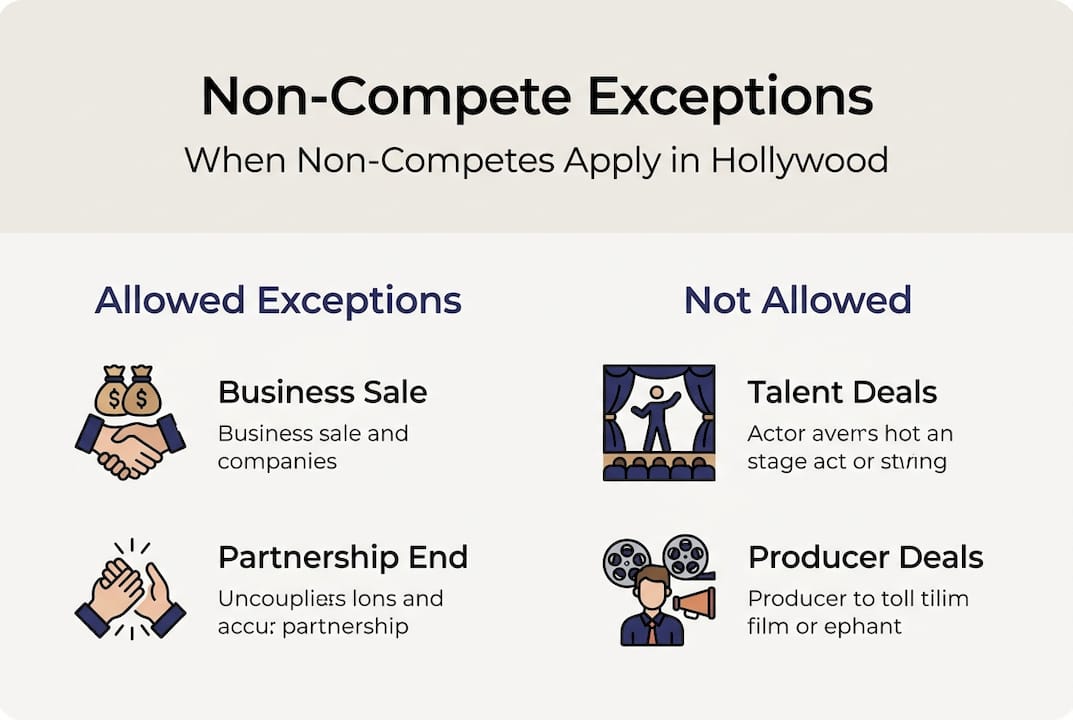 Infographic showing Hollywood non-compete exceptions
