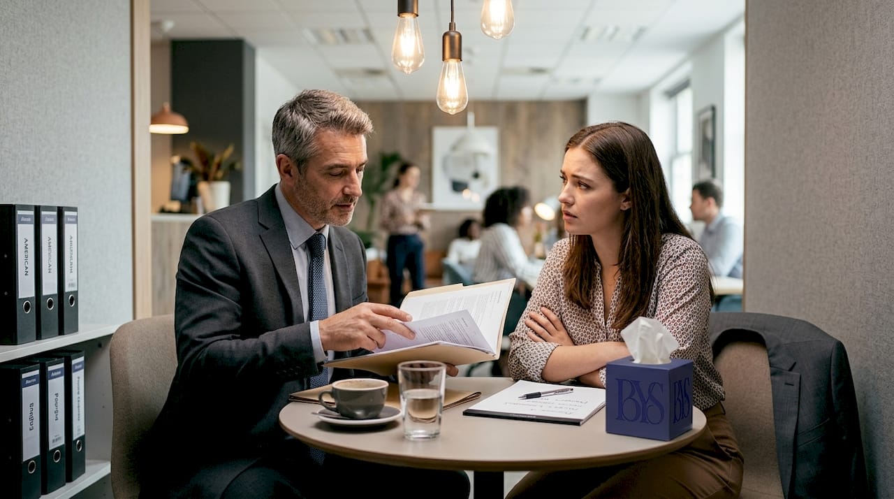 HR manager discusses termination with creative employee