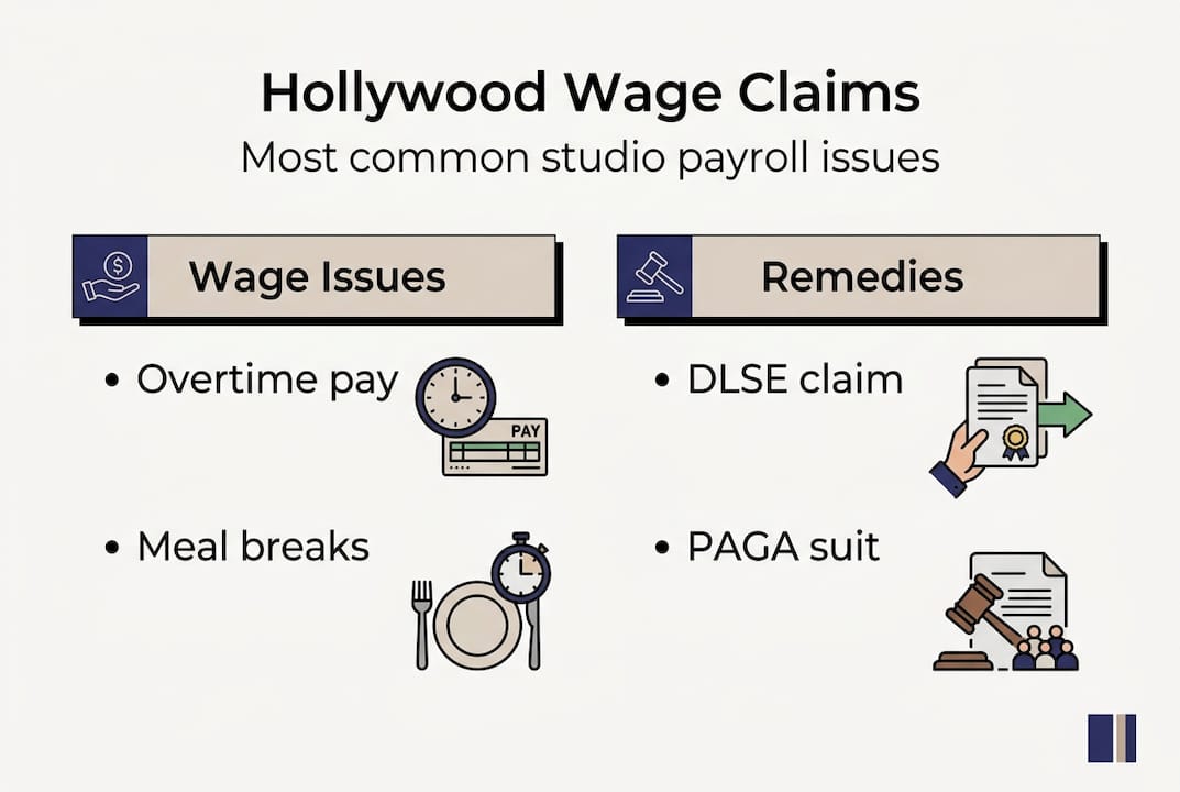 Infographic with main wage claims and remedies