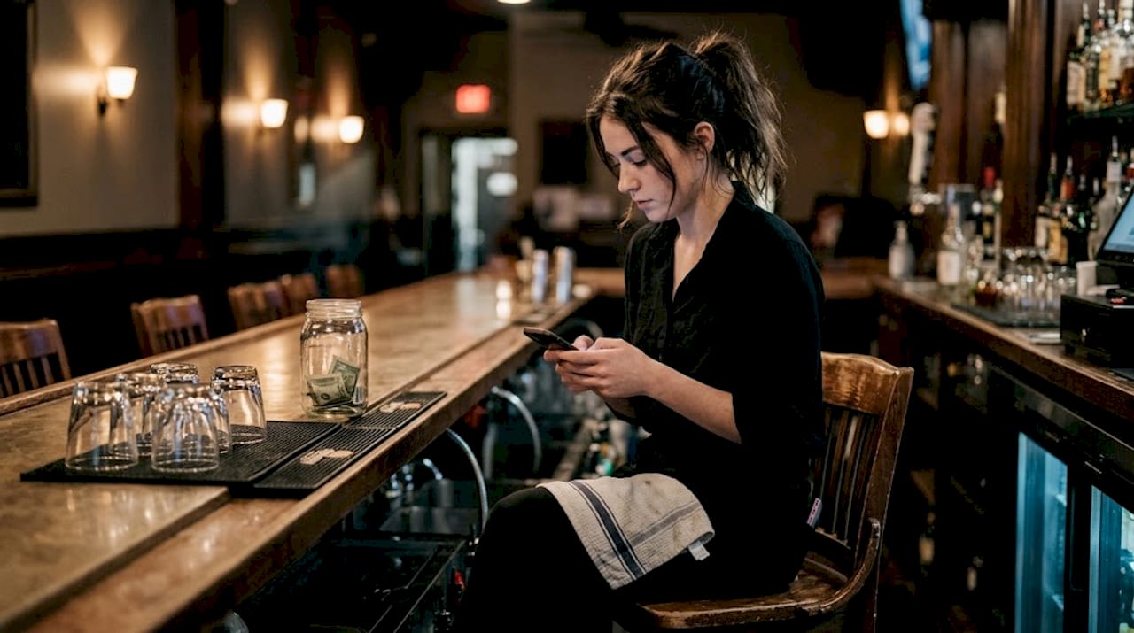 Bar employee privately documenting workplace incidents