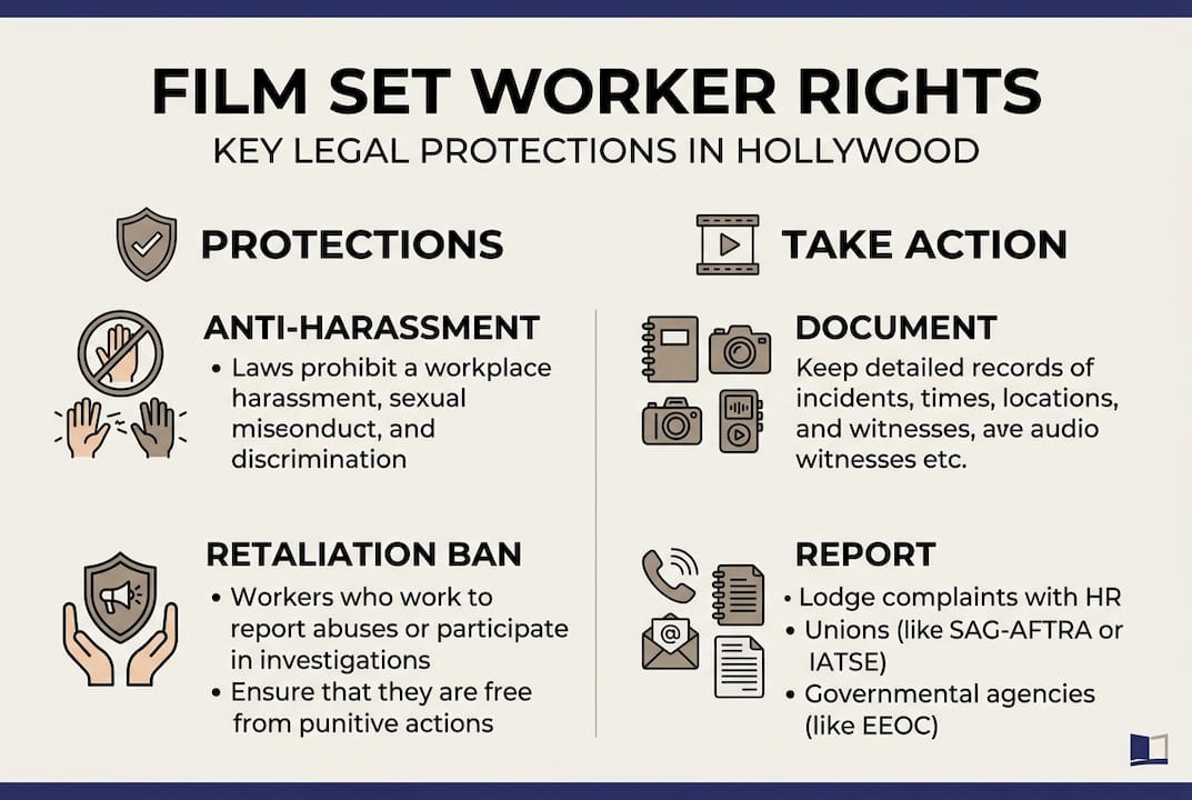 Infographic summary of film set worker legal protections